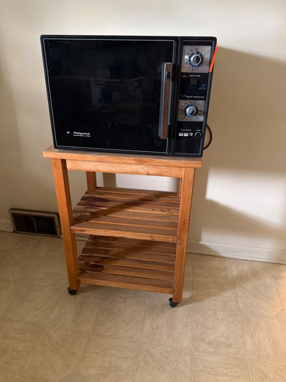 Natural wood kitchen utility cart