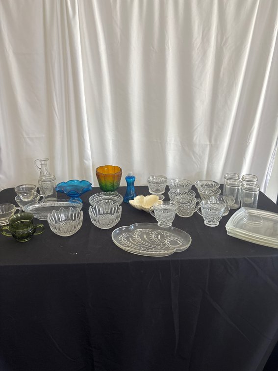 Lot of Assorted Glassware, Serving Pieces & Kitchen Items