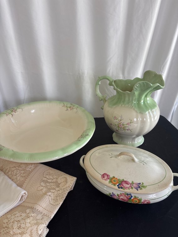 Lot of Vintage Linens & Decorative China