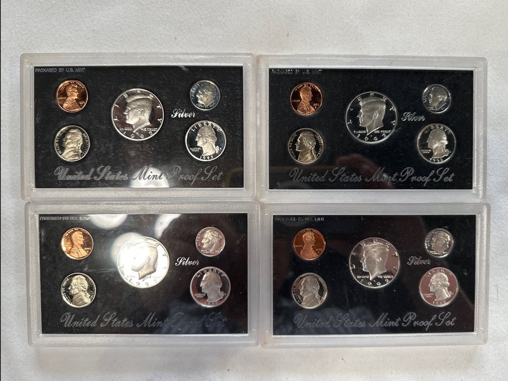 4X 1992 Silver Proof Sets. 90% Silver
