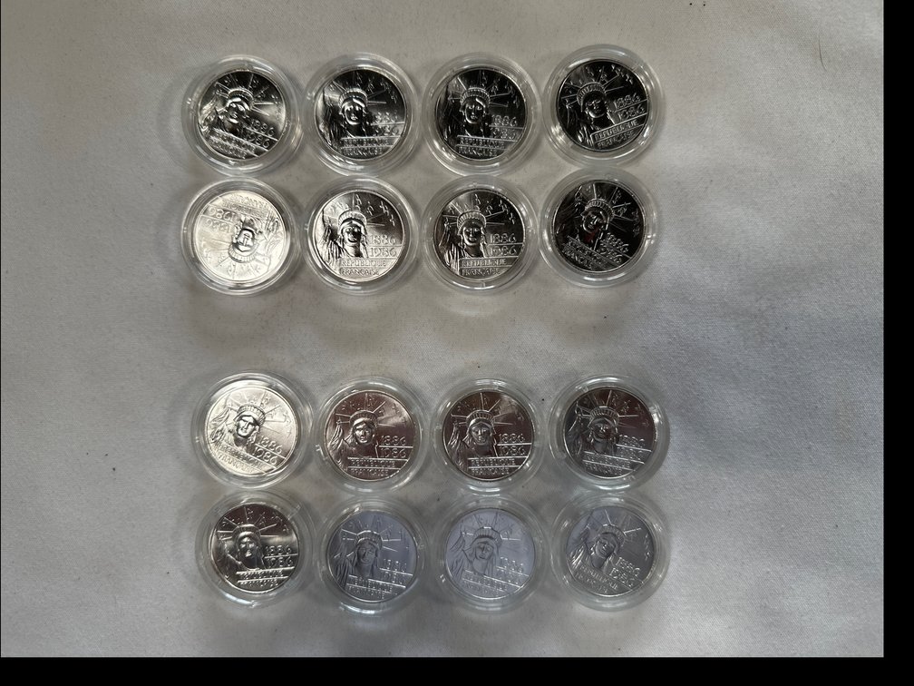16X France 100 Ann. Statue of Liberty 90% Silver 15 Grams