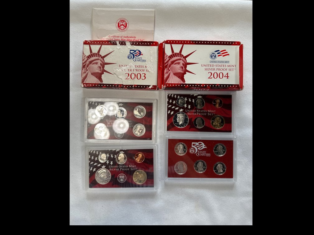 2003 and 2004 Silver Proof Sets 90% Silver