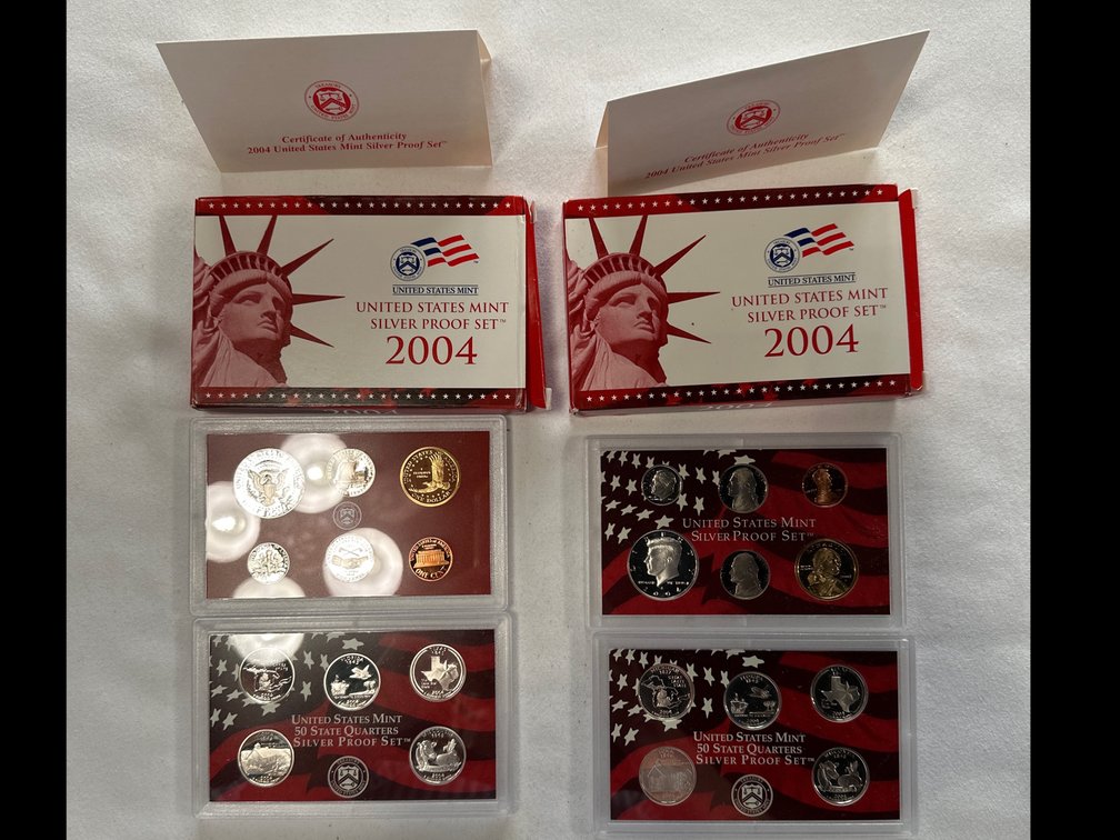 2X 2004 Silver Proof Sets 90% Silver