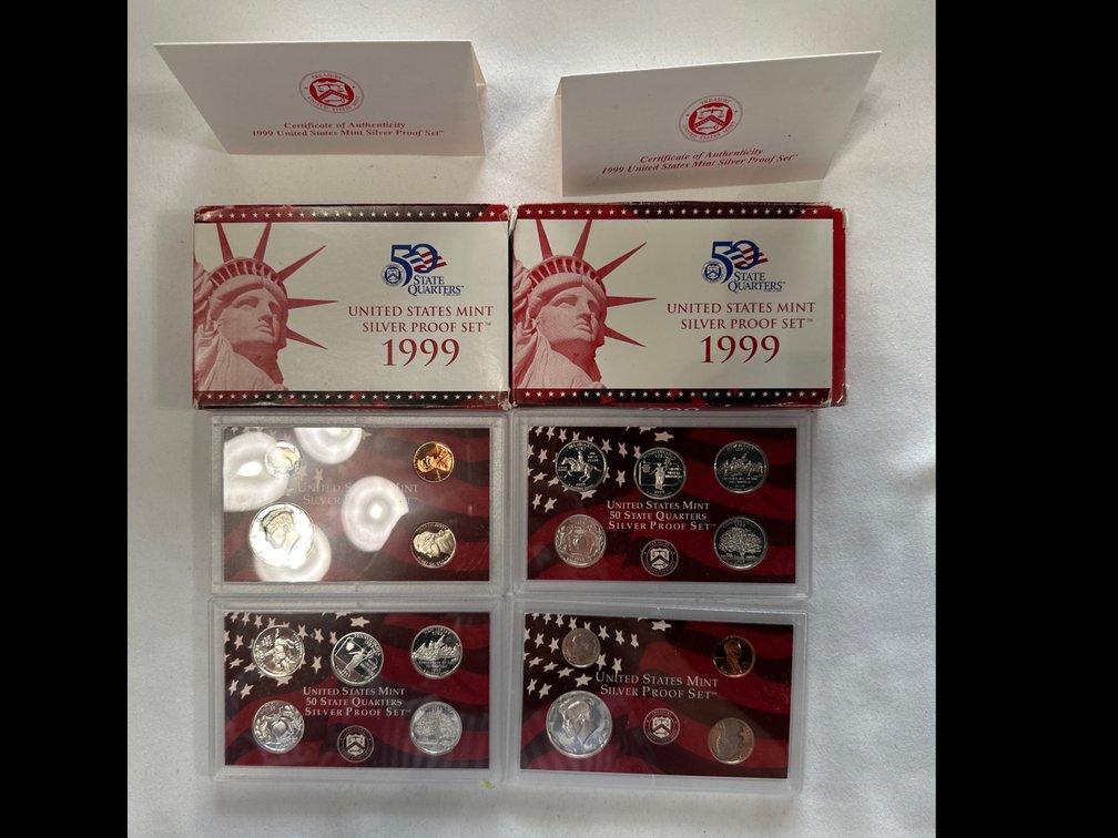 2X 1999  Silver Proof Sets 90% Silver