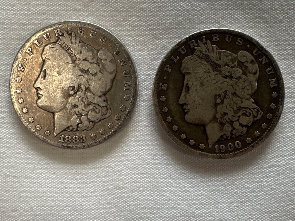 1883-S and 1900-0 Morgan Silver Dollar