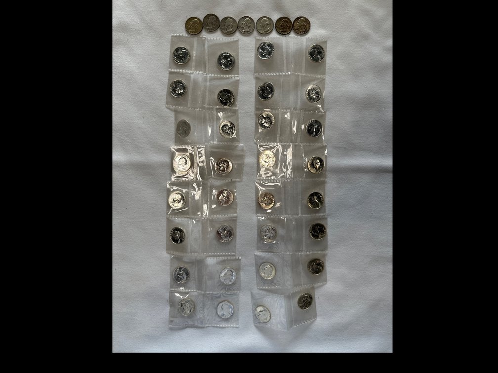 40X 1964 and older Washington Quarters. All 90% Silver