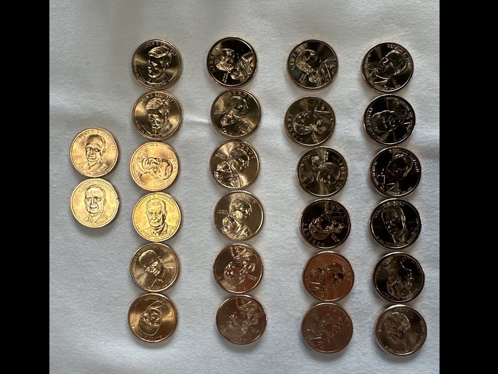 26X Uncirculated Presidential  and P&D Native American Dollars
