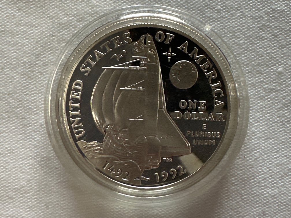 1992-D Columbus Dollar 90% Silver 26.73 Grams