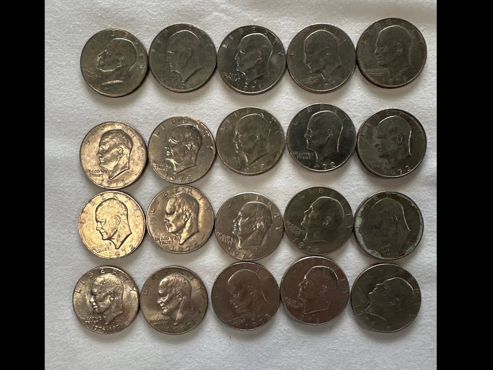 Roll (20X) Eisenhower Dollars (Not Silver)