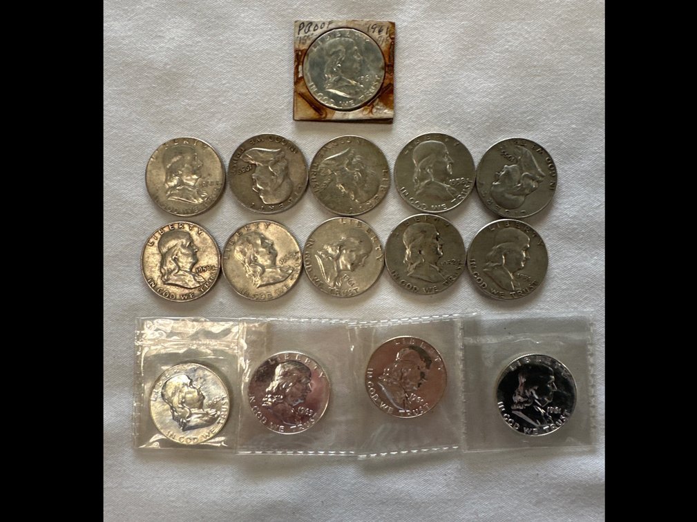 15X Franklin Half Dollar 90% Silver
