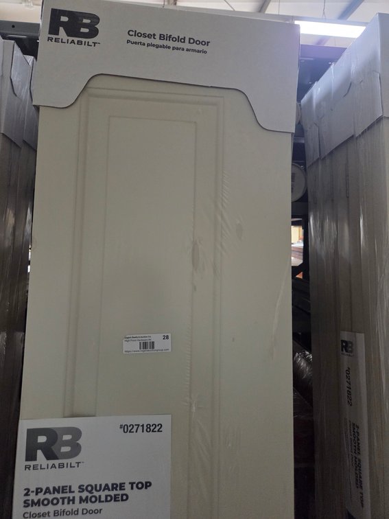 Bifold Door (2 panel sq. top smooth molded) closet (4 units)