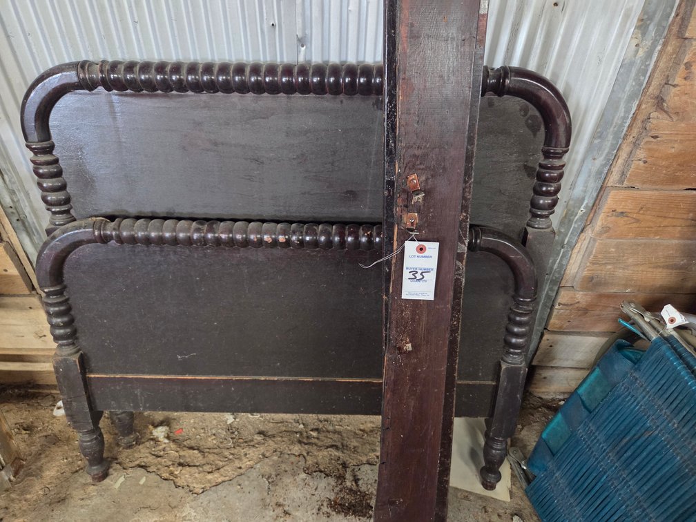 Twin bed frame with rails