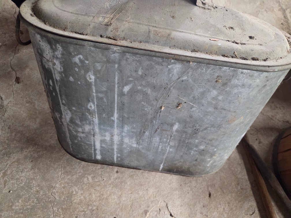 Garden tools and metal bucket