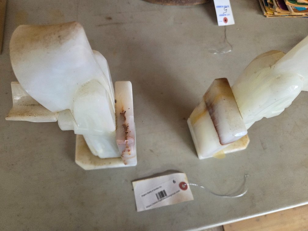 Bookends (one is chipped) Quartz