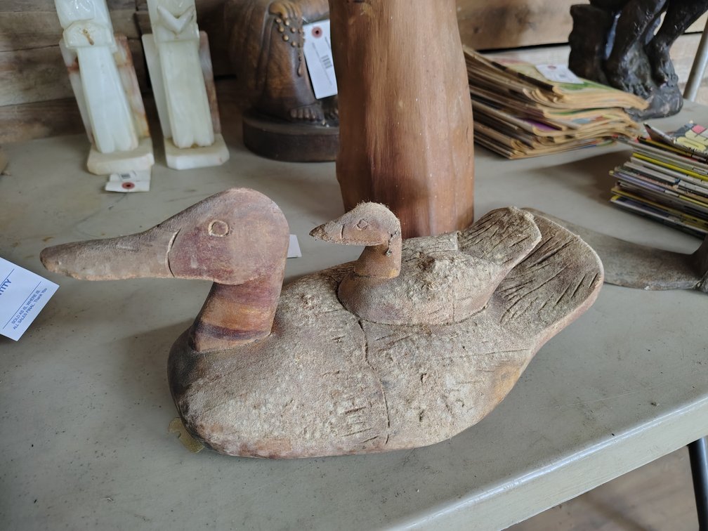 Wooden ducks, wooden statues