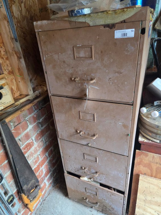 Metal Filing Cabinet and Contents