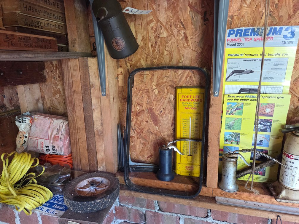 Hack Saw, Hand Saw, Level, String, Radio, Jack, Oil Can, Sign and Stand