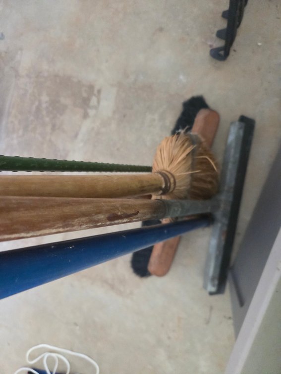Assorted Brooms and Squeegee