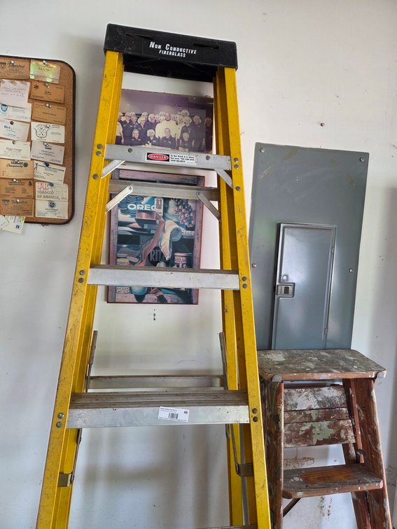 8' Fiberglass Step Ladder, Wooden Step Ladder, Bedside Commode, Walker and Shower Seat