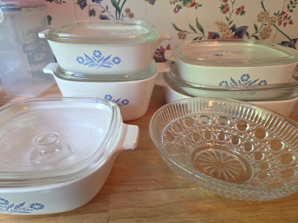 Assorted Glass Baking Dishes - Corning, Lock & Lock plastic canisters