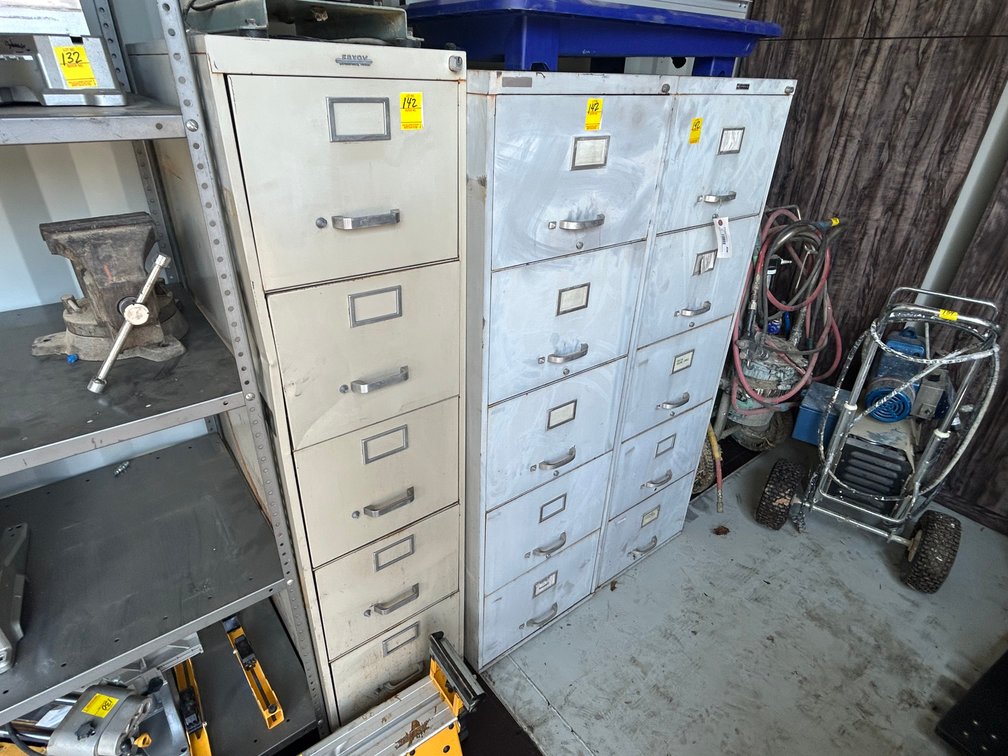 (3) Five Drawer Filing Cabinets