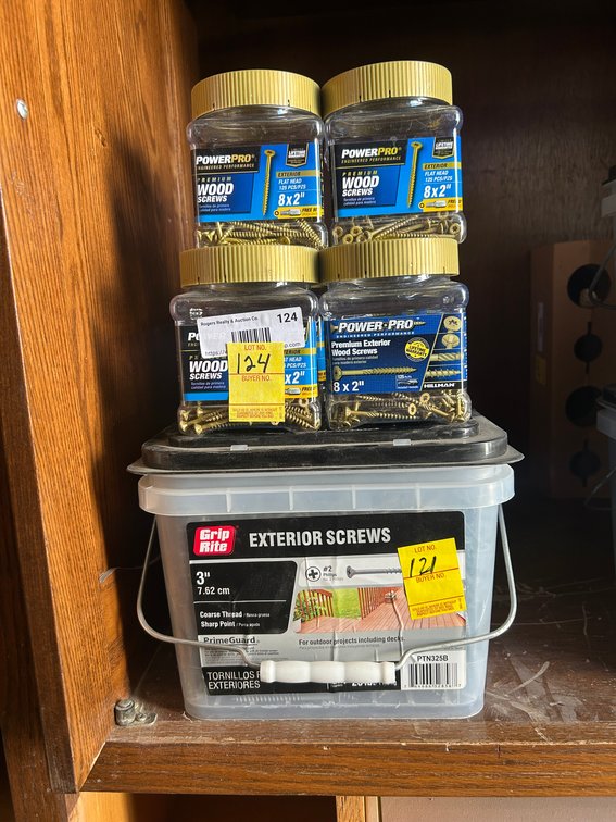Exterior Screws, 3 Boxes of 3" #2, 6 Partial Boxes of 8x2" Premium Wood Screws