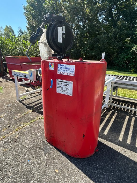 275 Gallon Motor Oil Tank, Includes Hose Reel (Belcrank), Hose Reel Model 2110-011, Includes Pump and Regulator