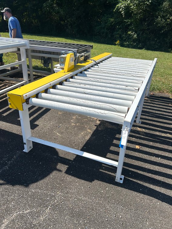 Belt Driven Roller Conveyor, 10' Long x 37" Wide x 32" Height, Includes Electric Motor and Gearbox