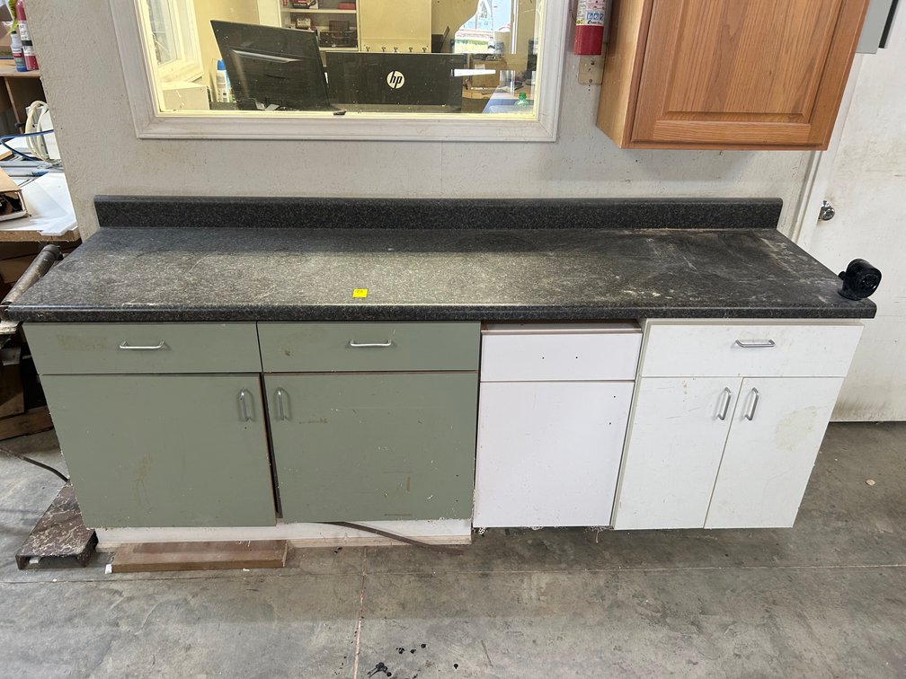 Cabinet with Countertop 91.5" long x 25" deep x 36" tall