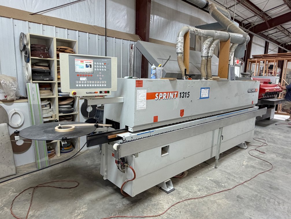 Holz-Her Sprint 1315 Edgebanding Machine w/Edge Control.  Band Capacity .5 Mil up to 3 Mil, Material Capacity: 2.5", Operational at time of inspection.  See video for details.