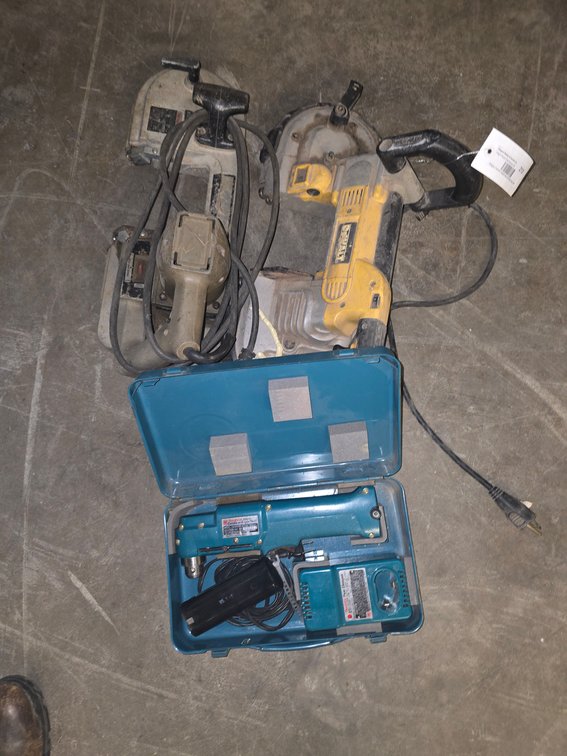 Dewalt & Porter cable bandsaw / Makita right angle drill