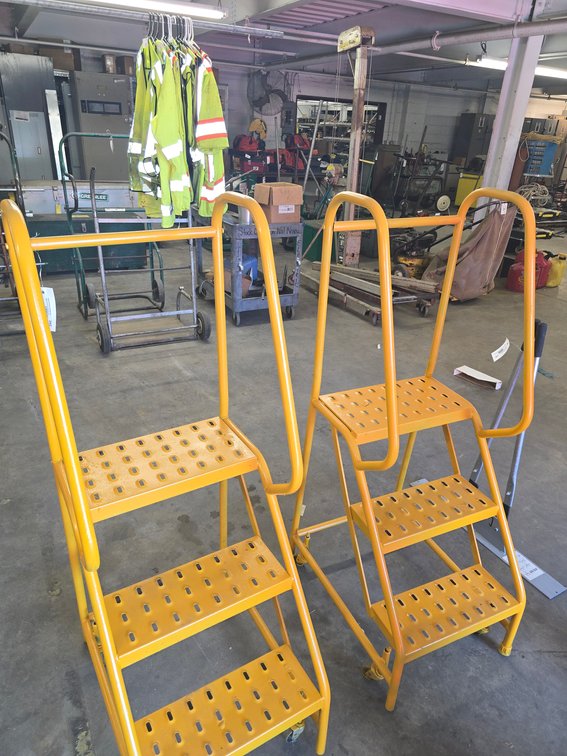 pair of metal steps