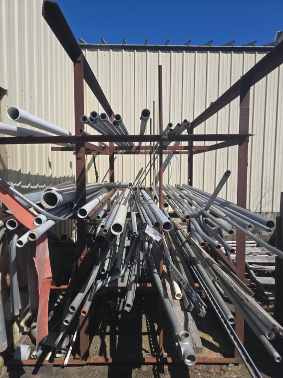 various sized conduit & metal rack