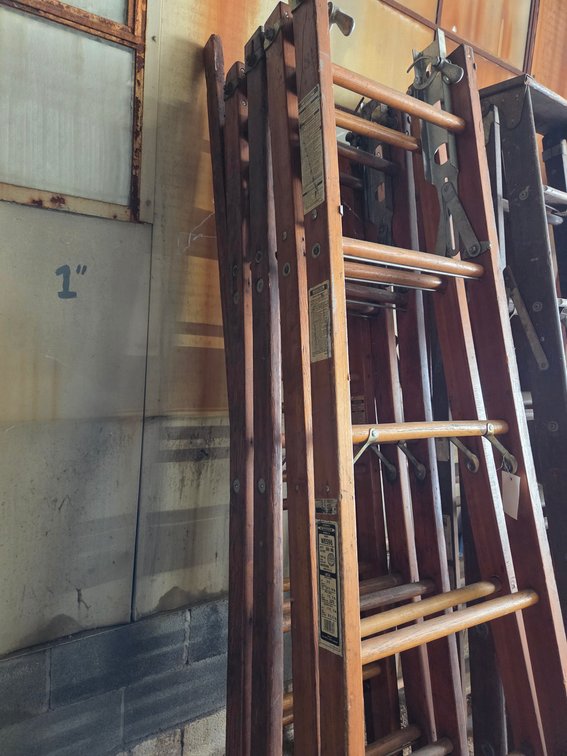 (2) 8 ft  wooden "A" ladder with 7 ft extension