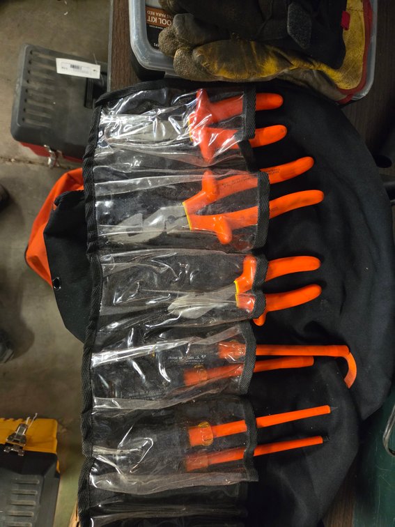 gloves / insulated gloves / radios (no charge) / flash protection kit / insulated tool kit