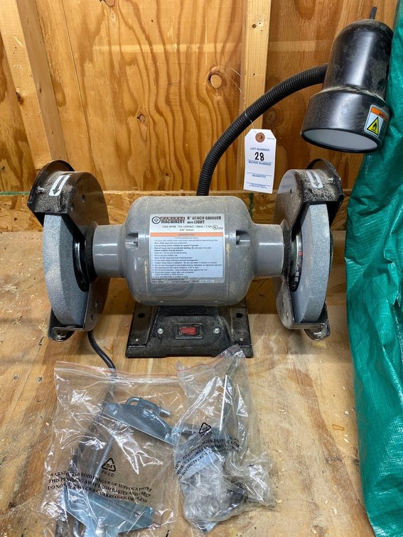CENTRAL MACHINERY 8" BENCH GRINDER W/LIGHT