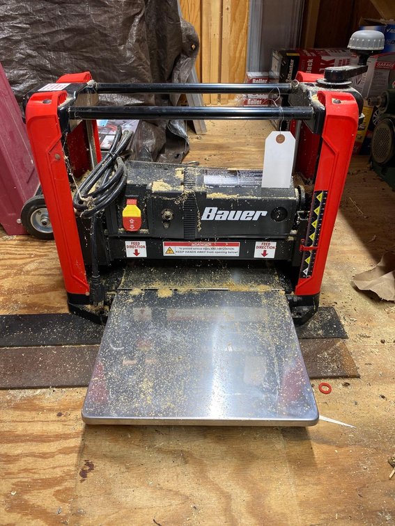 12.5" BAUER PLANER-CUT DEPTH 3/32"-6" STOCK THICKNESS-110 VOLT