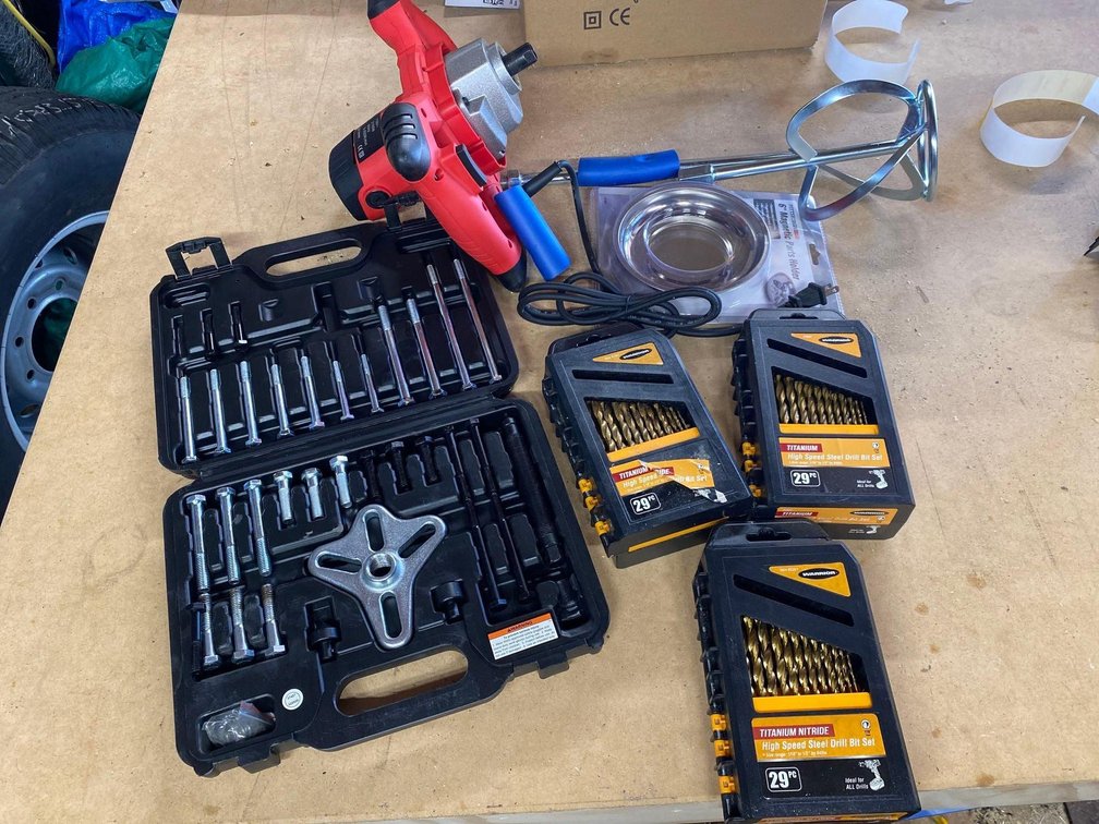 STEERING WHEEL MIXER-WHEEL PULLER SET-STEEL DRILL BIT SET