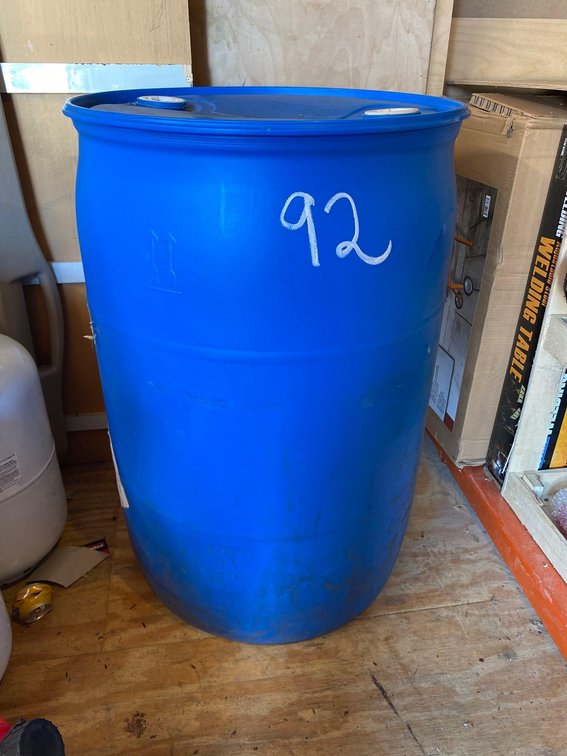 PLASTIC DRUM OF DIESEL FUEL