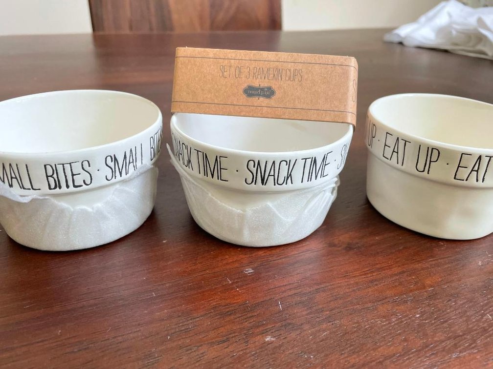 Mudpie Set of 3 Ramekin Cups - Donated By Welcome Home Decor
