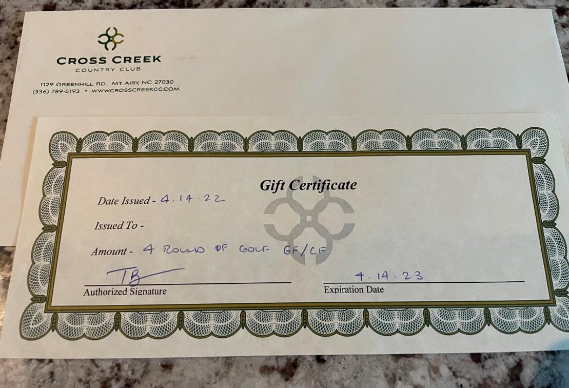 Golf Voucher Package - 4 Rounds of Golf to Cross Creek Country Club, 4 Green Fees to Caledonia Golf & Fish Club, and 4 Green Fees to True Blue Golf Club