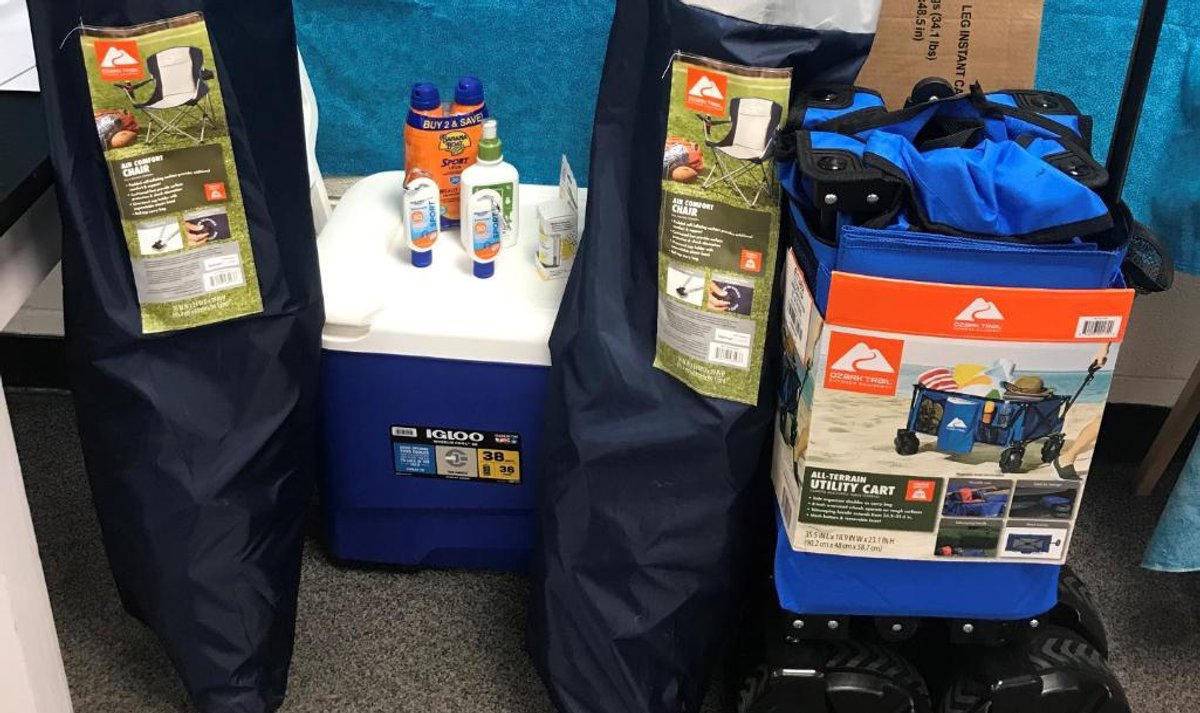 Game Day Wagon (Wagon, Two Chairs, Sunscreen, Igloo Cooler) - Donated By Gentry Middle School