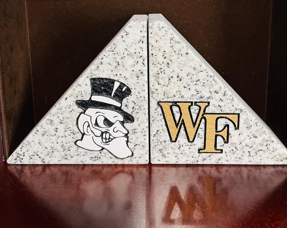 Wake Forest Granite Bookends - Donated By NC Granite Corporation