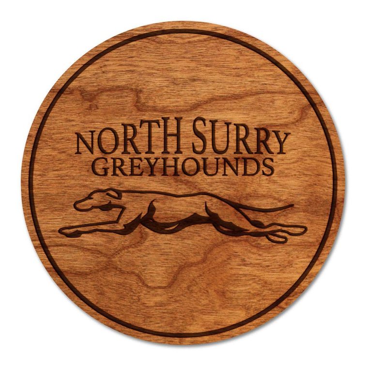NS Greyhound Coaster Set (4 Coasters) with cork backing 4" x 4" - Donated By Donated By: LazerEdge.