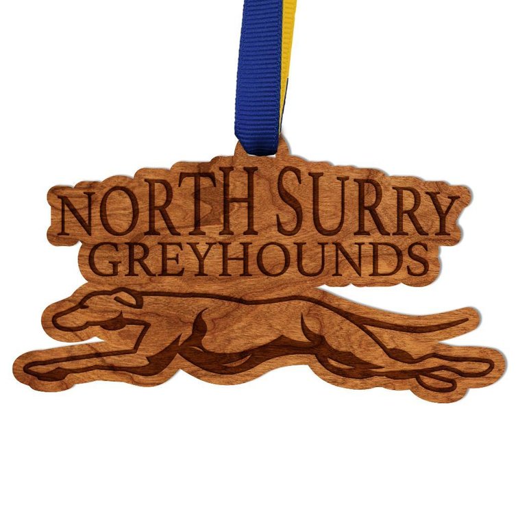 North Surry Greyhound Logo 6" x 4" Ornament (2 Ornaments) - Donated By Donated By: LazerEdge.