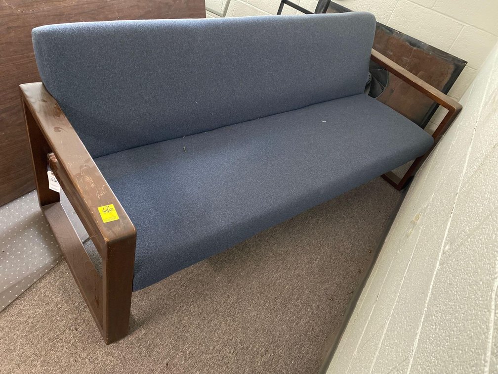 WOODEN BLUE SOFA
