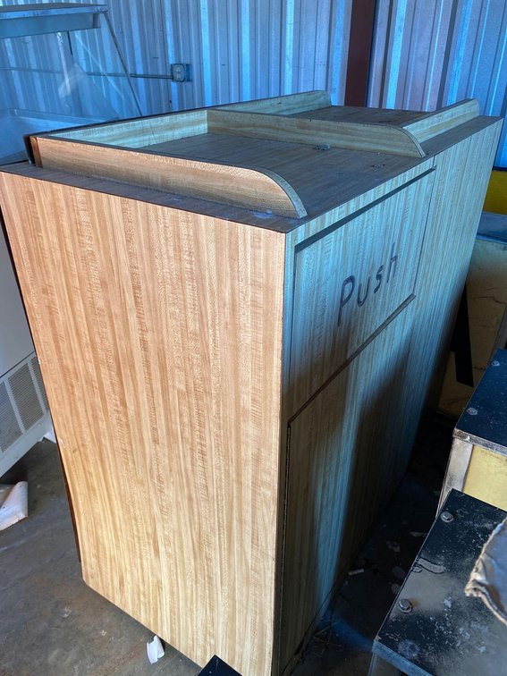 2 WOODEN RESTAURANT TRASHCANS