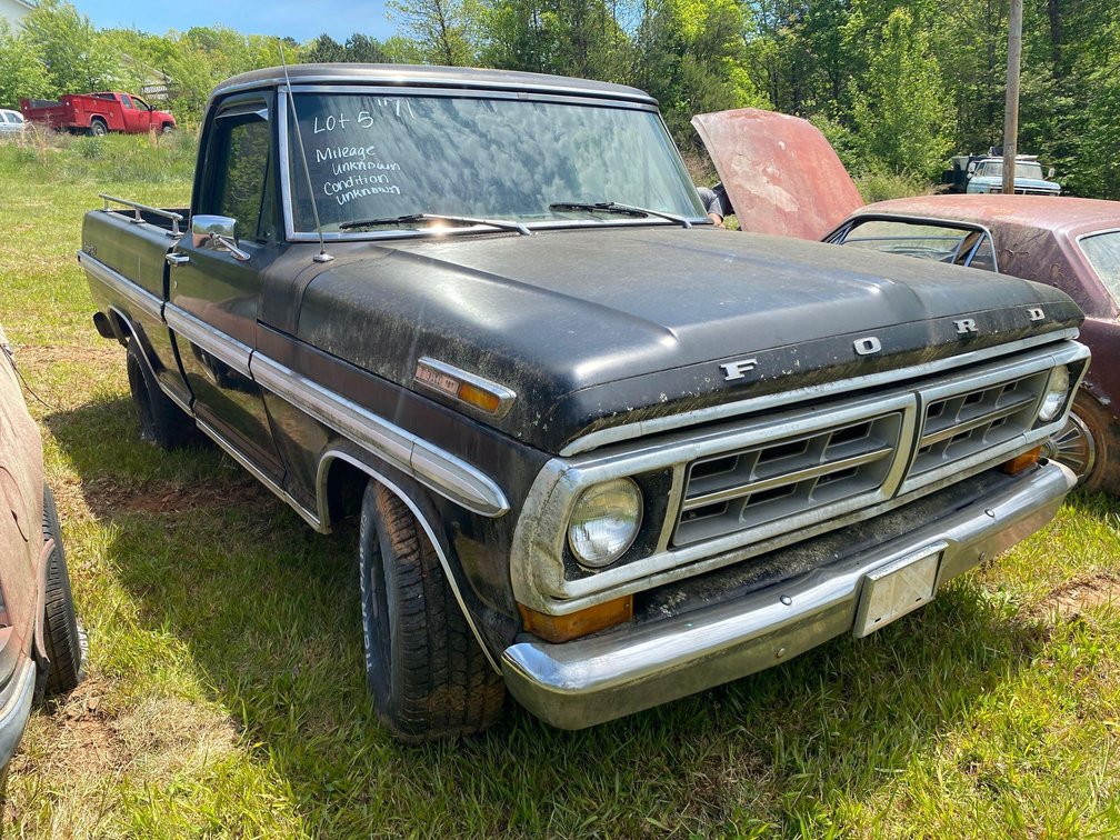 1971 FORD F100 RANGER XLT-VIN#F10HNM01808-MILEAGE UNKNOWN-CONDITION UNKNOWN-HAS TITLE
