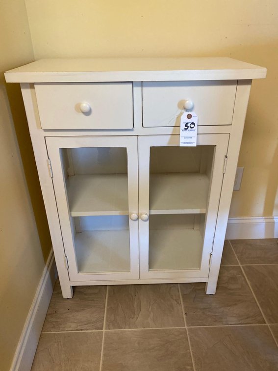 WHITE CABINET-2 DRAWERS
