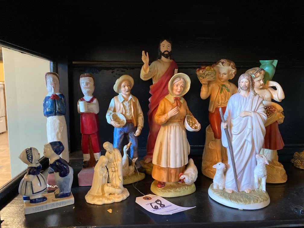 FIGURINES: JESUS FIGURINES-FARMERS-RABBIT-MISC